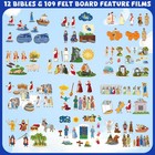 Windkream 12 Set Felt Board Stories Pieces Set Felt Animals Bible Fairy Tales Fo