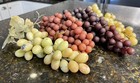 Lot Of 4 Artificial Grapes Fake Fruit Bunch Lifelike Home Restaurant Table Decor