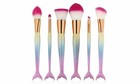 Professional Mermaid Style Makeup Brush Set For Eyes  Lip  Powder  Etc  6 Pieces