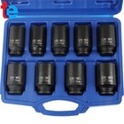9pcs Deep Impact Socket Set 1 2  Drive Metric Axle Hub Nut Socket 29-38mm