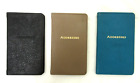Graphic Image Address Book Pocket Size 3x5  Goatskin Leather Cover List 40 Black