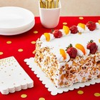 White Foil Cake Boards  Scalloped Rectangle Dessert Base  14 X 10 In  25 Pack 