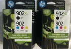 Genuine 4-pack Hp 902xl Black   902 Color C m y Ink Officejet X2 Sealed Boxs