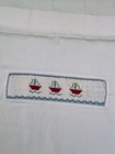Nursery Baby Pillow Sham Cover Sail Boats Smocked Coastal Embroidery 18   x19    New