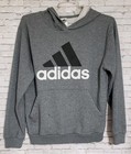 Adidas Boys Heathered Gray Fleece Hoodie Sweatshirt Size Xl 18 20  Sports