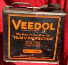 Vintage Early Metal Veedol Square Winter Medium Motor Oil Can Bottle gas  sign