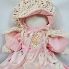 Vintage Handmade Crochet Embroidery Doll 27 Inch Head To End Of Dress