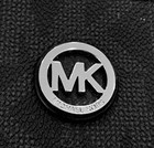 New Michael Kors Large Black Logo Leather Zip Wristlet Wallet Clutch
