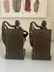 Pair Of Art Deco Bronze Dancing Figure Bookends - 1920s 1930s