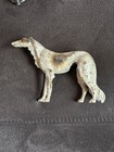 Austrian  Cold Painted Bronze Borzoi Hound 8cm Tall White  Brown