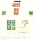 Iceland Cancels - Collection Of Foreign Cancels On Icelandic Stamps And Covers  