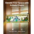 Stained Glass Window Panel 35 2 X 13 1 Inch Hanging Transom Rectangle