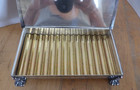 Vintage Silverplate Fashioned Ronson Cigarette Case Brass Insert
