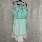 Curtain Call Costumes Dancewear Frozen Sequin Glitter Blue Sm