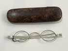 Antique Spectacles Silver Antique Eyeglasses Wooden Case English Hallmarks