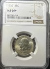 1939 Us Washington Quarter 25c  25 Ngc Ms66  Gem Uncirculated 