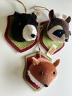 Dan Dee Collectors Choice Bear Fox Raccoon Plush Wall Mount Rustic Ornaments