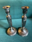 Antique Pair Of Wilcox International Silver Candlesticks  Weighted 10  Tall 