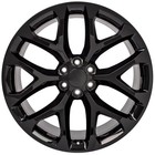 24 Inch Gloss Black Snowflake Rims  Tires   Tpms Set Fits Silverado Tahoe Ck156