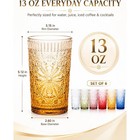 Forhaodejia Drinking Glass Set Of 6  13oz Colored Glass Cup Glassware Set   L   