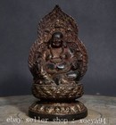 6  Old Tibet Buddhism Bronze Gilt Happy Laugh Maitreya Buddha Bead Lotus Statue