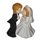 Sold 1980 Lefton   F307xxcb Bisque Bride   Groom Wedding Cake Topper   Figurine