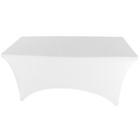 6  Ft  Spandex Fitted Stretch Tablecloth Table Cover Wedding Banquet Party White