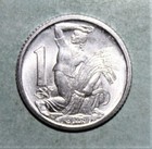S12 - Czechoslovakia 1 Kr 1950 Brilliant Uncirculated Aluminum Coin - Czech Lion