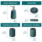 Green Bathroom Accessories Set  Ceramic Soap Dispenser And Toothbrush Holder    
