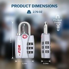 Forge 2 Pack Tsa Approved Luggage Lock 3 Digit Combination Travel Padlock silver