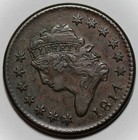 1814 Classic Head Large Cent - Plain 4  s-295  - Us 1c Copper Coin