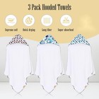 3 Pack Baby Hooded Bath Towel Sets  Ultra Absorbent Baby Essentials Item For    