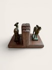 Vintage Art Deco Doe Deer Metal And Brass Bookends 3 