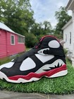 Nike Air Jordan 8 Retro Paprika Shoes Youth 5 5y Black White Red Gs
