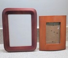 2 Vntg Modern Style Wood Picture Frames Contemporary Mismatch 5x7   3x5 Photos