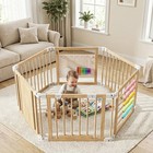 Baby Playpen   Baby Gate For Toddler And Babies  Foldable Wooden Barrier