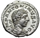 Elagabalus Ar Denarius  providentia Leaning On Column  Mint State