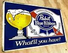 Pabst Blue Ribbon Beer What Will You Have Distressed Aluminum Metal Sign 12 x18 