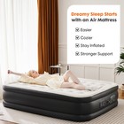 Air Mattress With Coil Beam Support  Plush Velvety Top Hold Up To 660 Pounds