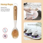 2 Pack Kitchen Dish Brush Bamboo Handle Scrubber Medium  Multicolor