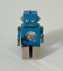 Paperchase Robot Metallic Blue Metal Analogue Quartz Battery Desk Clock