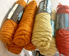 Brunswick Germantown Pure Virgin Wool Dark Gold Straw Rust Lot Of 7 Skeins Yarn