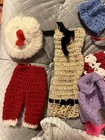 Vintage Hand Knit Crochet Doll Clothing Dress Lot Barbie Handmade 20 Pcs Wedding