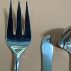 Gorham Colonial Tipt Glossy Stainless Hostess Serving Set Forks Ladle Spoon 5pc