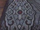 Boro Japanese Vintage  Old Cloth Japan Silk Scraps Black Shosoin Pattern Kimono