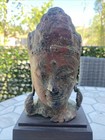 9 5    Antique Thai Siam Bronze Buddha Head Sculpture Statue