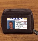 Rfid Blocking Brown Genuine Leather Women Accordion Wallet 2 Zip Card Holder