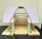 Vintage 1989 Little Tikes Large Purple Roof Doll House Toy Play Set Childrens