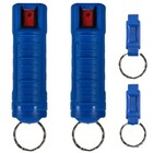 Police Magnum  50oz Pepper Spray 2 Blue Molded Keychain 2 Qr Defense Protection
