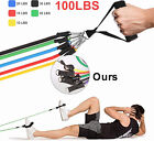 11 Pcs Resistance Band Set Yoga Abs Exercise Fitness Tube Gym Home Workout Bands